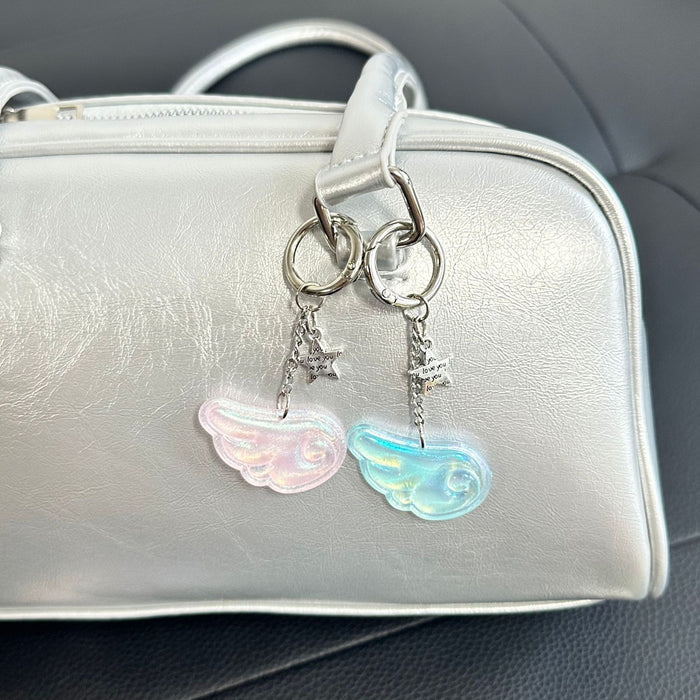 Wholesale Sweet Star Angel Wings Keychain