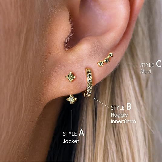 Wholesale Fashion and versatile accessories, copper inlaid with colorful zircon earrings, elegant temperament, perforated earrings