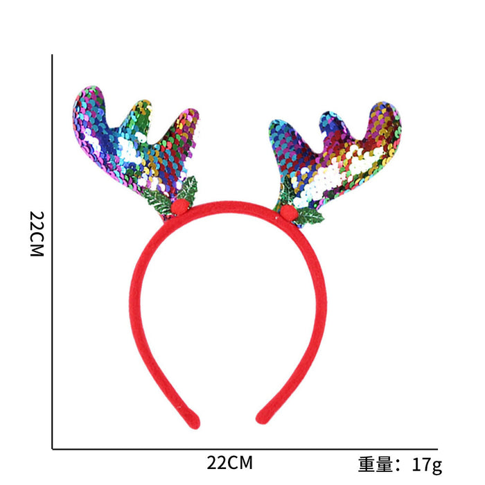 Wholesale Plastic Christmas Headbands With Antler And Star Design For Kids Party Hair Accessory