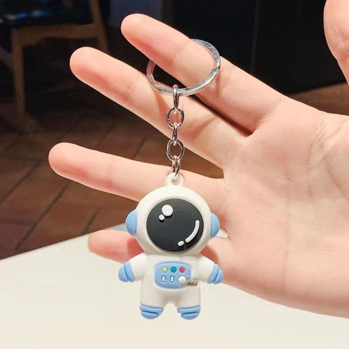 Wholesale  Doll keychain pendant gift cartoon silicone couple's spaceman accessories