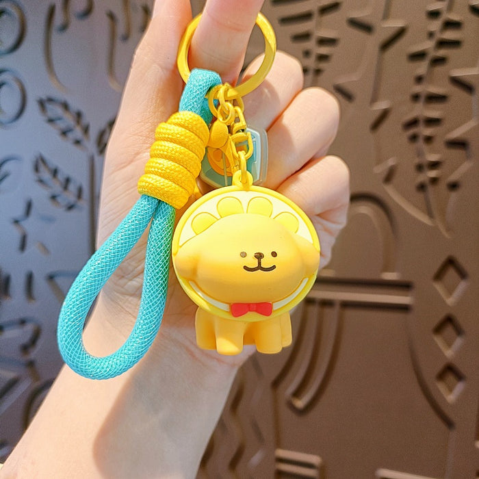 Wholesale Line Puppy Keychain Korean Cartoon Doll School Bag Pendant Cute Couple Key Chain Doll Machine Small Gift