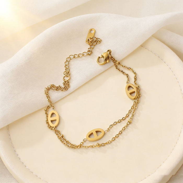 Wholesale 2pcs Luxury Double-Layer Exquisite Clavicle Chain Necklace