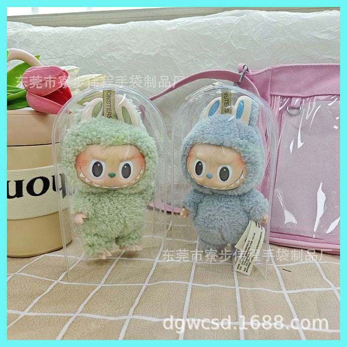 Wholesale plush pendant pvc transparent dust bag mini raincoat protective cover