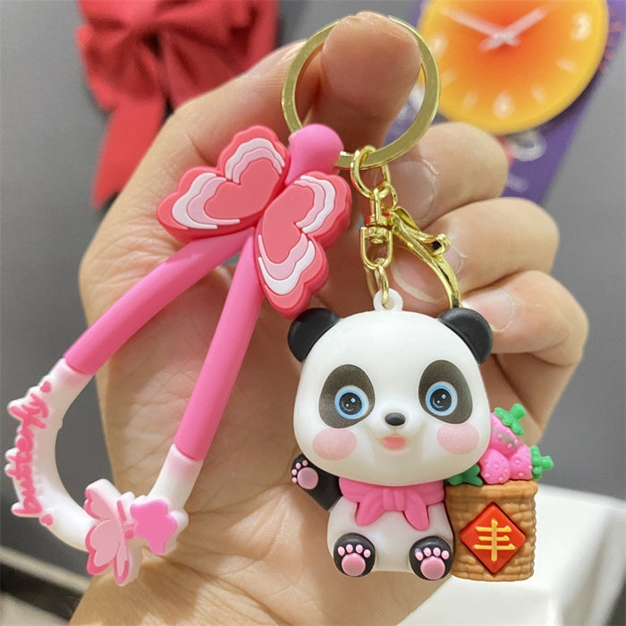 Wholesale PVC Cartoon Doll Panda Keychain JDC-KC-WuYi225