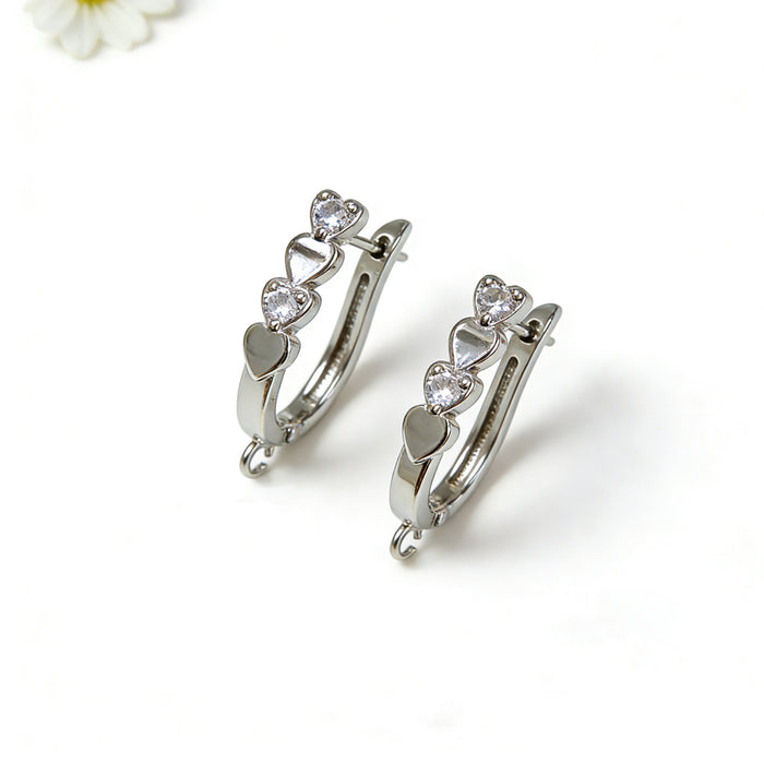 Wholesale Simple U-shaped Heart Hoop Earrings