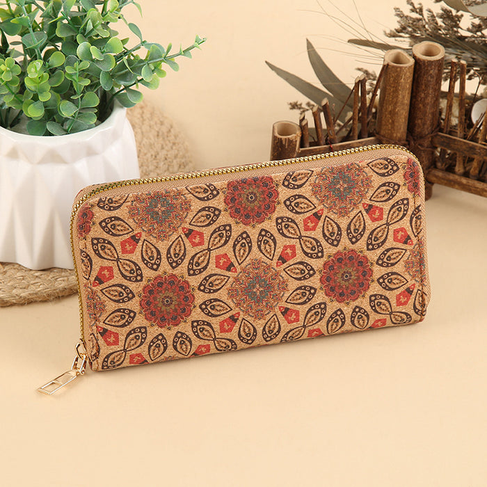 Wholesale PU Leather Long Wallet with Geometric Pattern Zip Around Closure MOQ≥3
