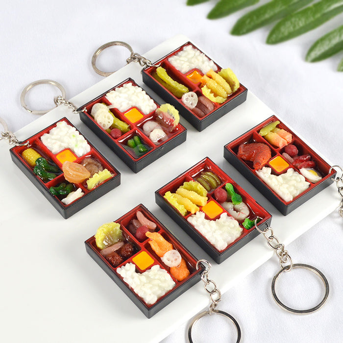 Wholesale PVC Miniature Chinese Bento Box Food Model Realistic Simulation For Dollhouse Fridge Magnet Home Decor