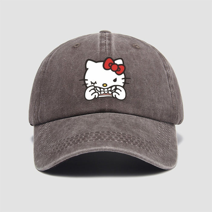 Wholesale Washed cotton printed hat for vintage baseball cap, soft top sun hat