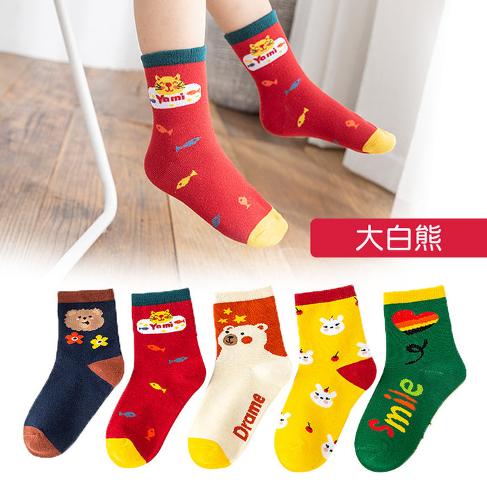 Wholesale 5pcs children' s socks baby sports socks large children' s stockings