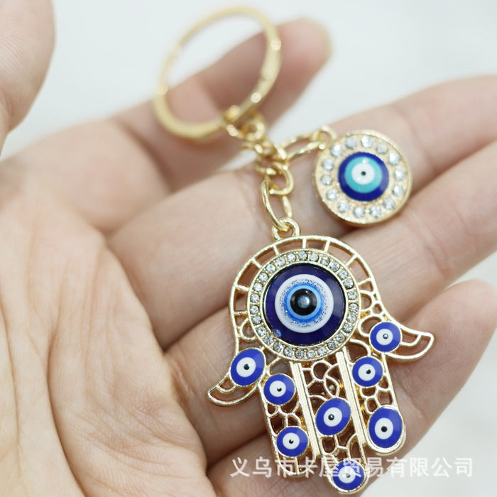 Wholesale Retro Drip Oil Keychain Drip Oil Devil's Eye Pendant Keychain Phone Pendant