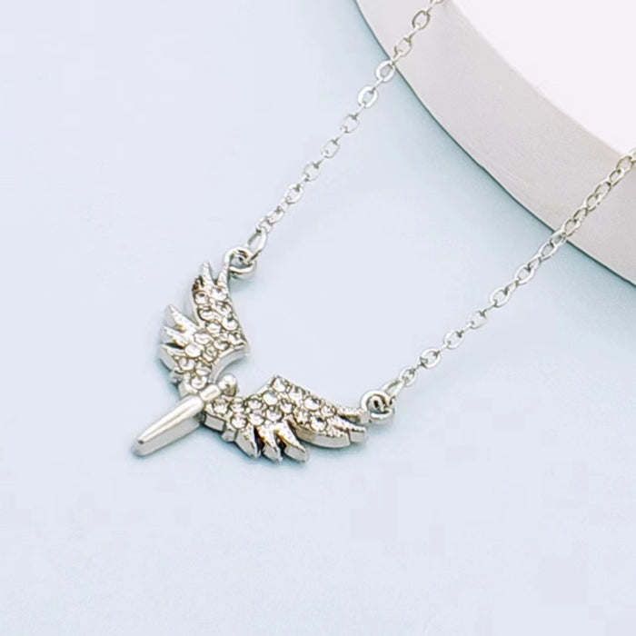 Wholesale Angel Wings Diamond Zinc Alloy Necklace JDC-NE-JiuWei002