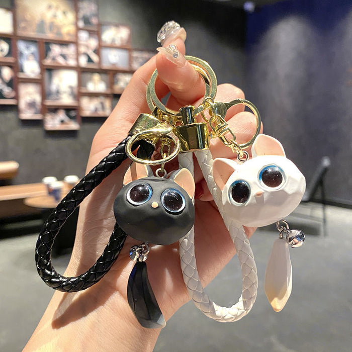 Wholesale Cute Cat Keychain Cartoon Big Eye Keyring for Backpack Car Key Accessory Gift MOQ≥2