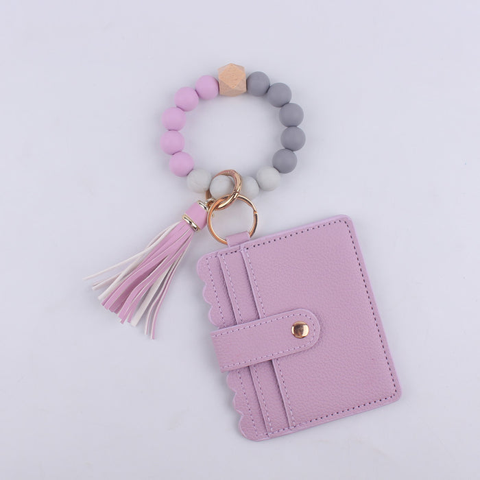Wholesale Silicone bead bracelet accessories silicone Keychain
