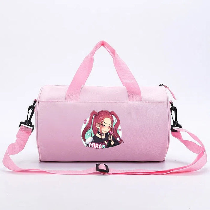 Wholesale KPOP Cartoon print cylindrical sports and fitness crossbody handbags