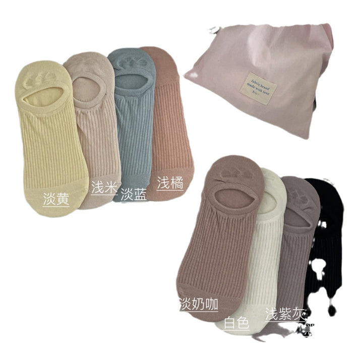 Wholesale Solid color boneless boat socks, combed cotton, sweat absorbing, breathable, invisible socks, no drop heel socks