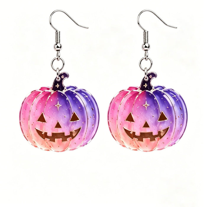 Wholesale Acrylic Pumpkin Head Earrings Retro Festival Jewelry Accessory MOQ≥2