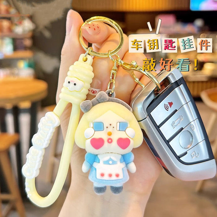Wholesale Flocking Crying Baby Keychain Crying Girl Doll
