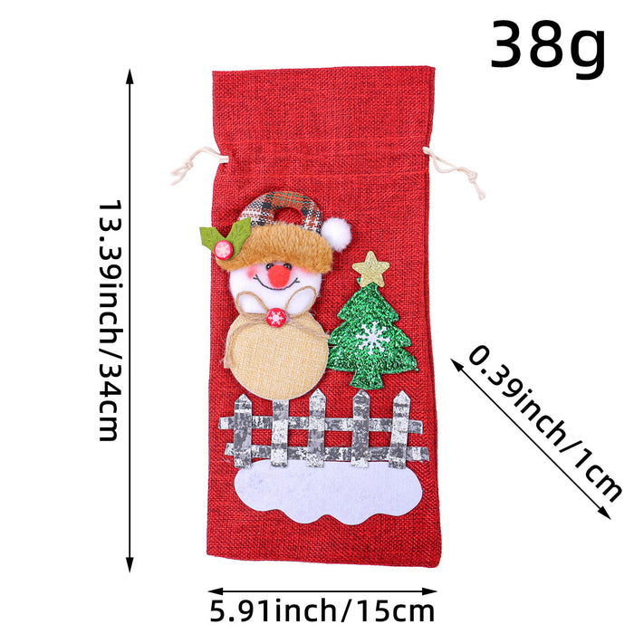 Wholesale New Christmas Party Supplies Christmas Decorations Old Man Red Wine Bag Christmas Decals Decorative Wine Bottle Set