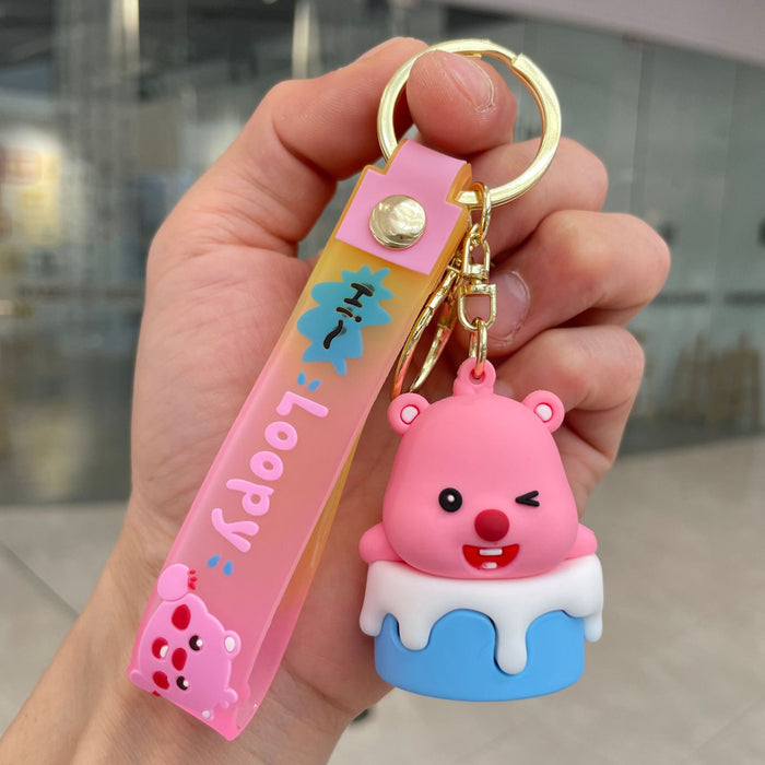 Wholesale Keychain pendant, internet famous figurine pendant, small gift cartoon car keychain