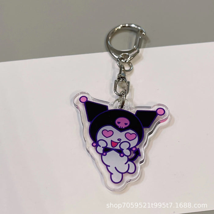 Wholesale Double-sided Keychain Cute Cartoon Book Bag Pendant Transparent Pendant Acrylic Keychain for Men and Women