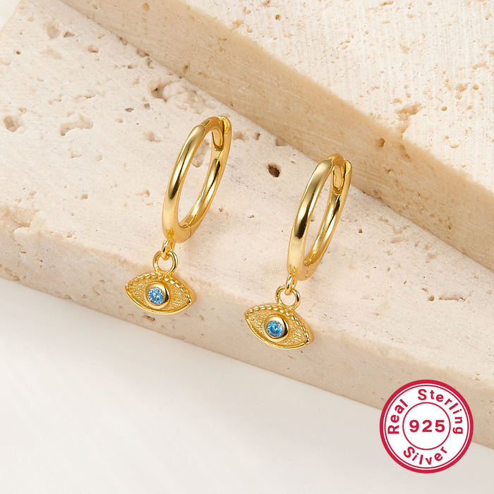 Wholesale Pure silver earrings with a simple and high-end feel, women's ear buckles, niche layered earrings