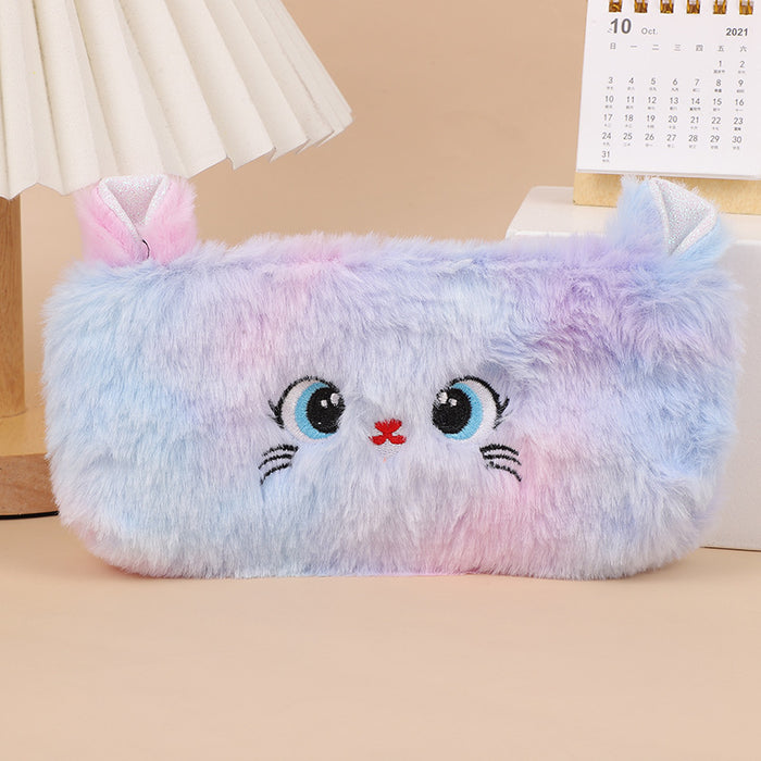 Wholesale Cute Cartoon Plush Kitten Pencil Case