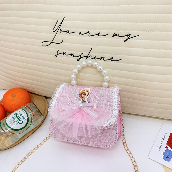 Wholesale Children's bag, fashionable lace pearl handbag