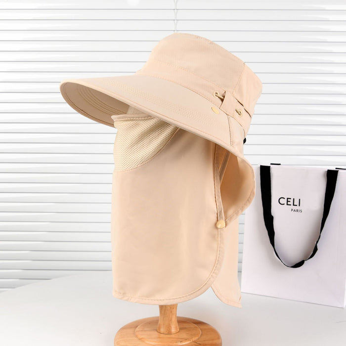 Wholesale Foldable sun protection hat with large brim, UV protection, sun shielding shawl hat, outdoor neck and face protection, fisherman hat