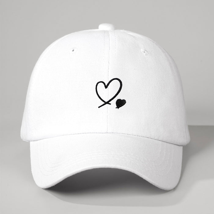 Wholesale Embroidered Love Customized Pure Cotton Baseball Hats for Men and Women Outdoor Sunscreen Soft Top Duck Tongue Hats JDC-FH-TQ002