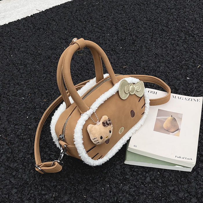 Wholesale Cute cartoon character plush single-shoulder bag with a handle.