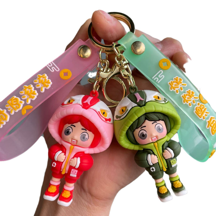 Wholesale Couple keychain, handbag pendant, car keychain, doll machine, small gift