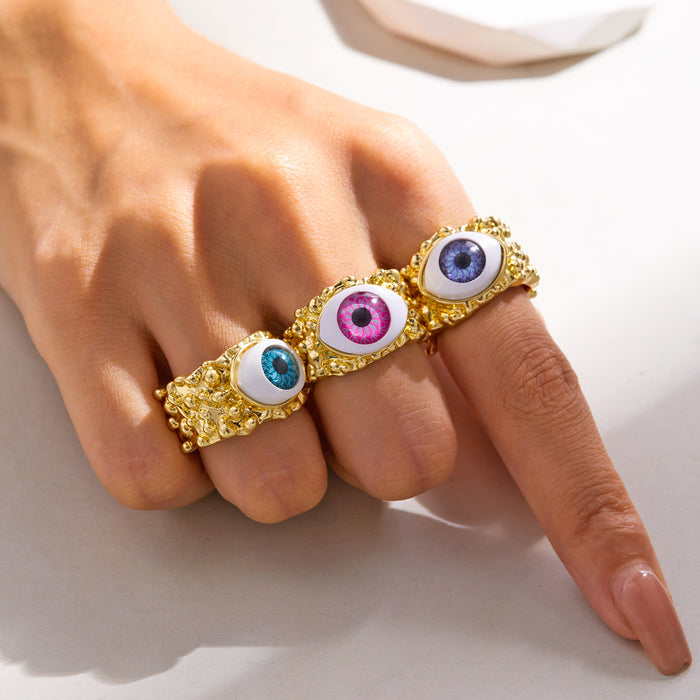 Wholesale blue eyes ring fashion grain eyes devil's eye opening adjustable ring