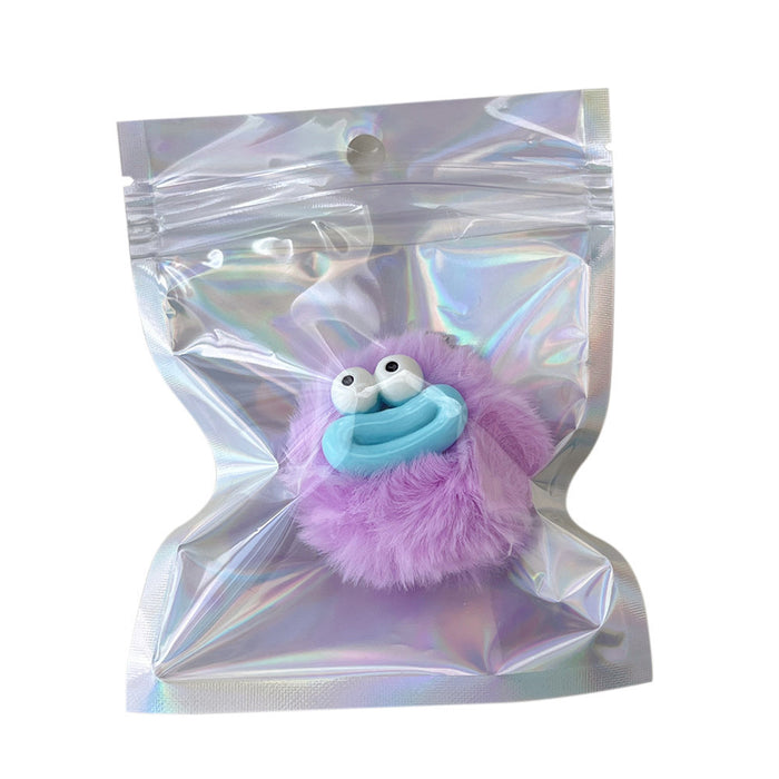 Wholesale Cute Fur Ball Big Mouth Keychain Pendant Ugly Cute Sausage Mouth