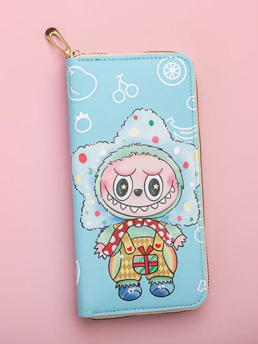 Wholesale Fresh Sweet Cartoon Leather Wallet with Zipper Large Capacity Unisex Card Holder