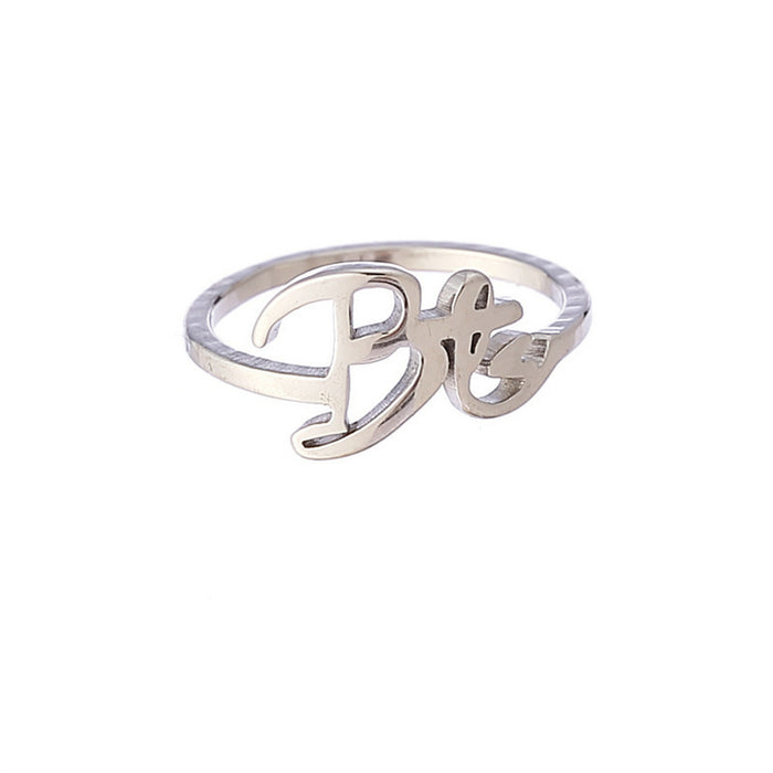 Wholesale Letter Alloy Ring JDC-RS-TDing001