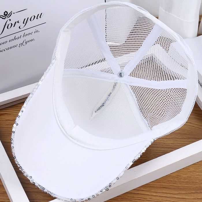 Wholesale Sparkling duckbill cap, fashionable rhinestone butterfly baseball cap