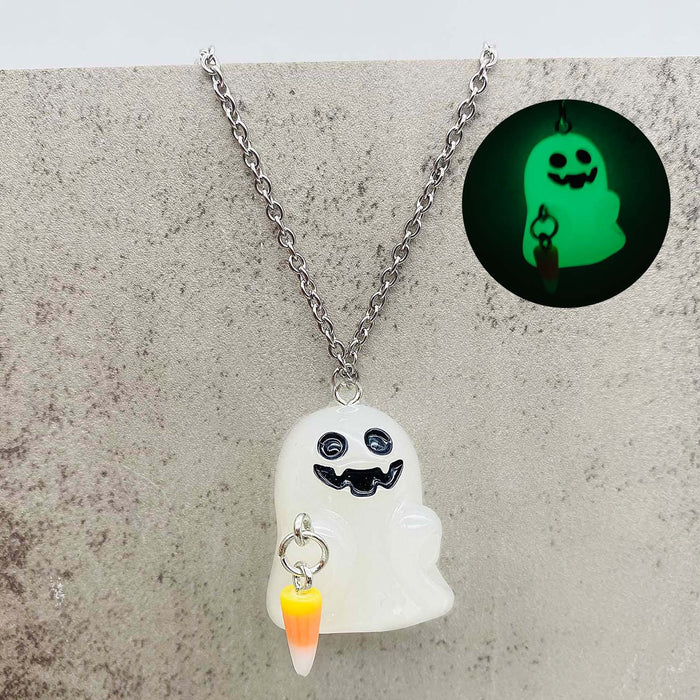 Wholesale  Earrings Luminous Ghost Pumpkin Corn Sugar Pendant Necklace  Jewelry