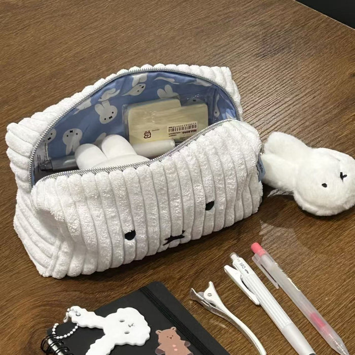 Wholesale Minimalist Corduroy Pencil Case Cute Rabbit Pattern Student Stationery