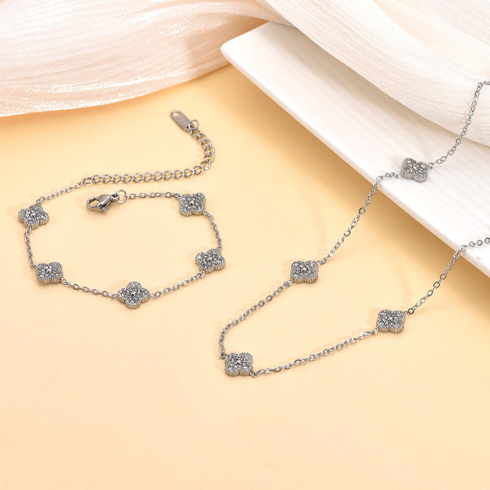 Wholesale Clover Bracelet 9mm Small Titanium Steel Women's Fashion Clover