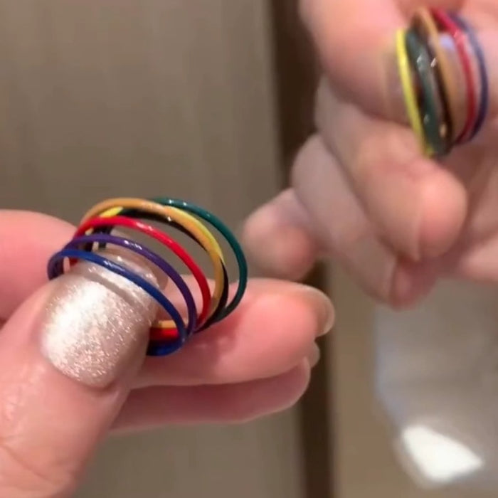 Wholesale wholesale 7pcs/set colorful plain ring stacked ring