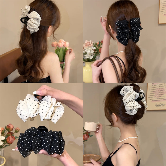 Wholesale Elegant large bow clip, high-end and exquisite hair clip, shark clip at the back of the head, meatball head
