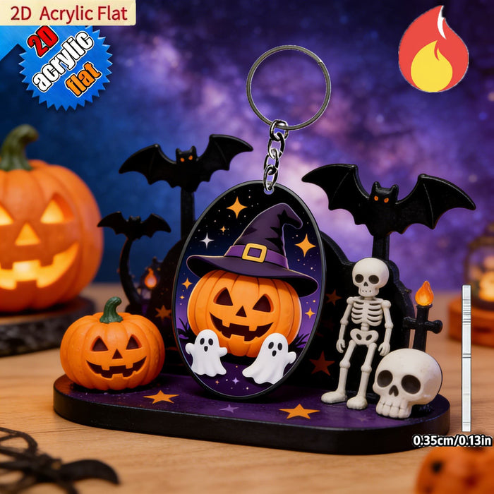 Wholesale  Pumpkin Acrylic Keychain Fashion Accessory Festival Gift MOQ≥2