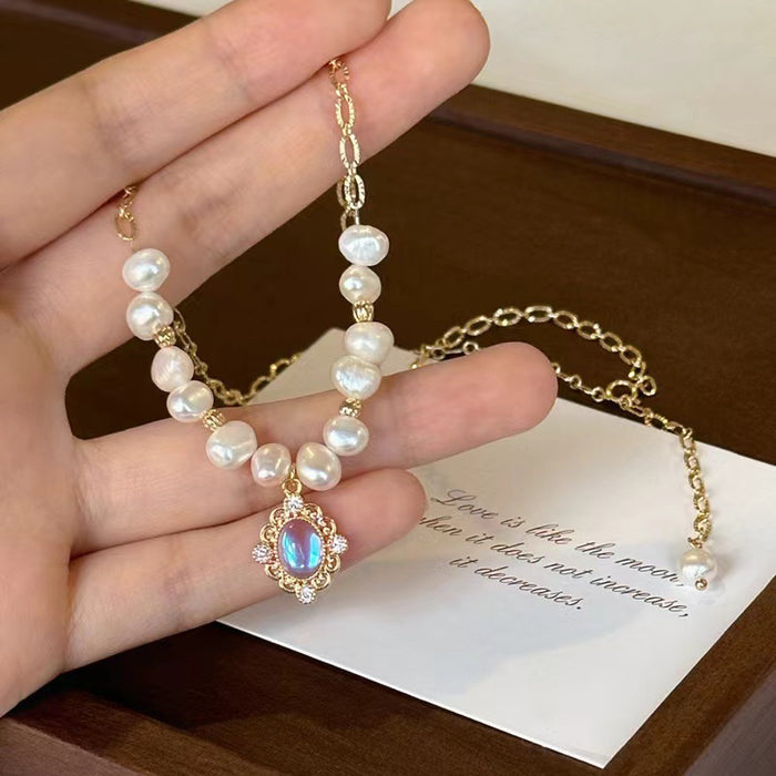 Wholesale New irregular pearl bead necklace with light luxury and high-end feel, collarbone chain, niche and versatile accessories