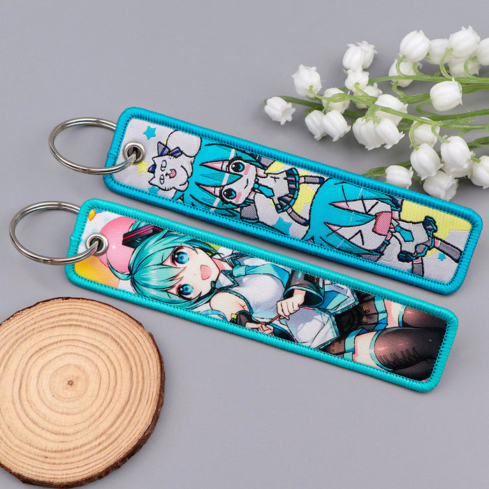 Wholesale Zinc Alloy Anime Keychain With Woven Strap Key Ring Stylish Car Key Accessory And Gift MOQ≥3