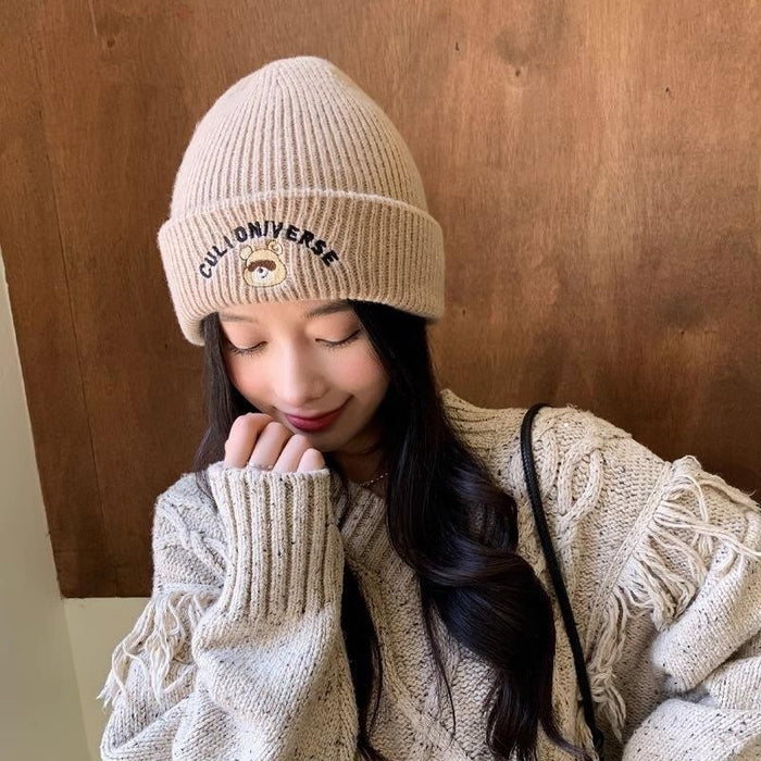 Wholesale Autumn and Winter Bear Wool Is Cute Knitting Cap JDC-FH-Yiguan001