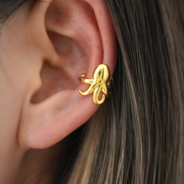 Wholesale Stainless Steel Octopus Ear Clips Summer Simple Fashion Design Earrings