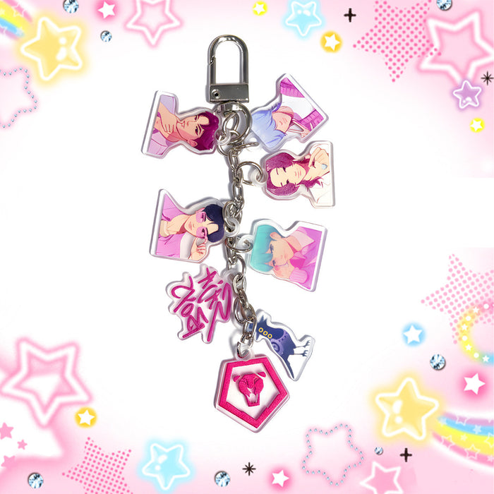 Wholesale 5pcs/ set Kpop Acrylic Keychain Bag Charm