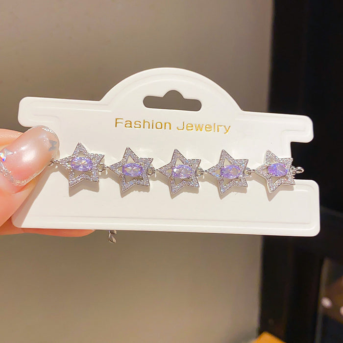 Wholesale Star Hollow Star Bracelet with Zircon Trendy Fashion Accessory