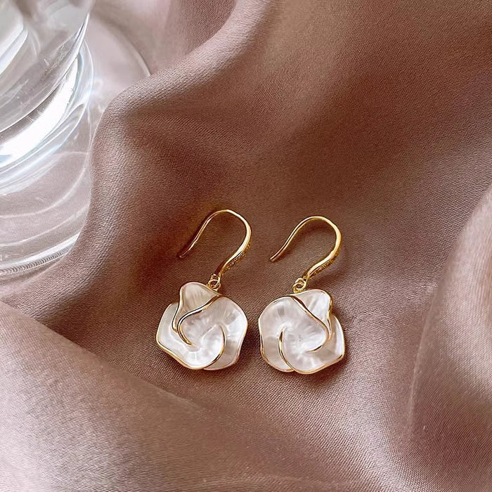 Wholesale Camellia Earrings Women's Flower Ear Jewelry