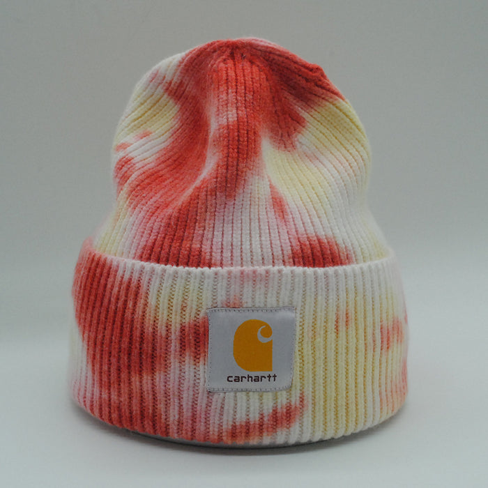 Wholesale Autumn and Winter Acrylic Mixed Color Tie-Dye Knitted Beanie JDC-FH-PeiN019